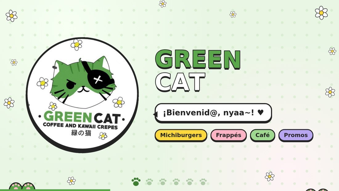 Green Cat · Menú animado — Pantalla de bienvenida