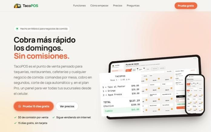 TacoPOS — Página principal de TacoPOS